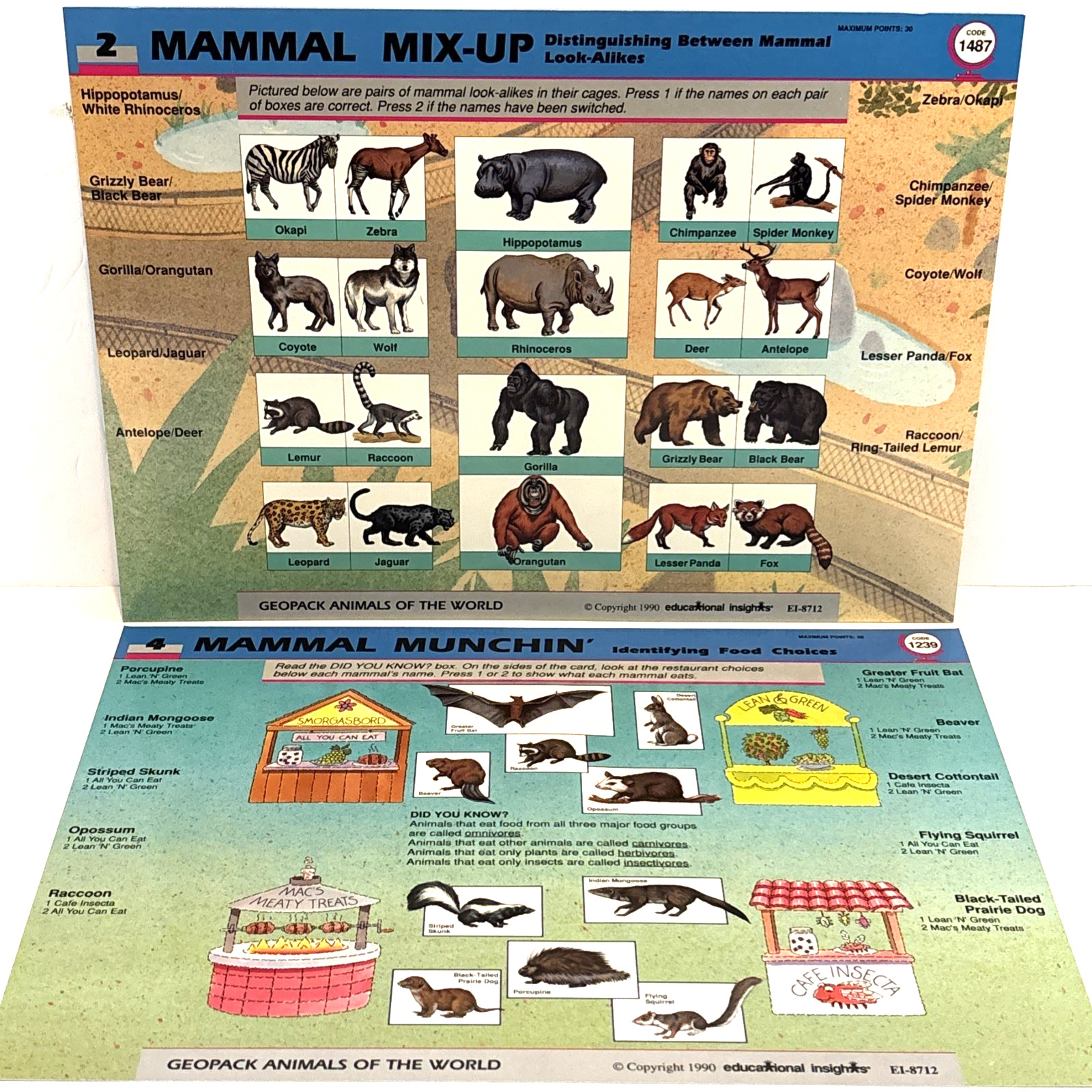 Vintage GeoSafari Animals of the World Learning Game Homeschool Complete Cards