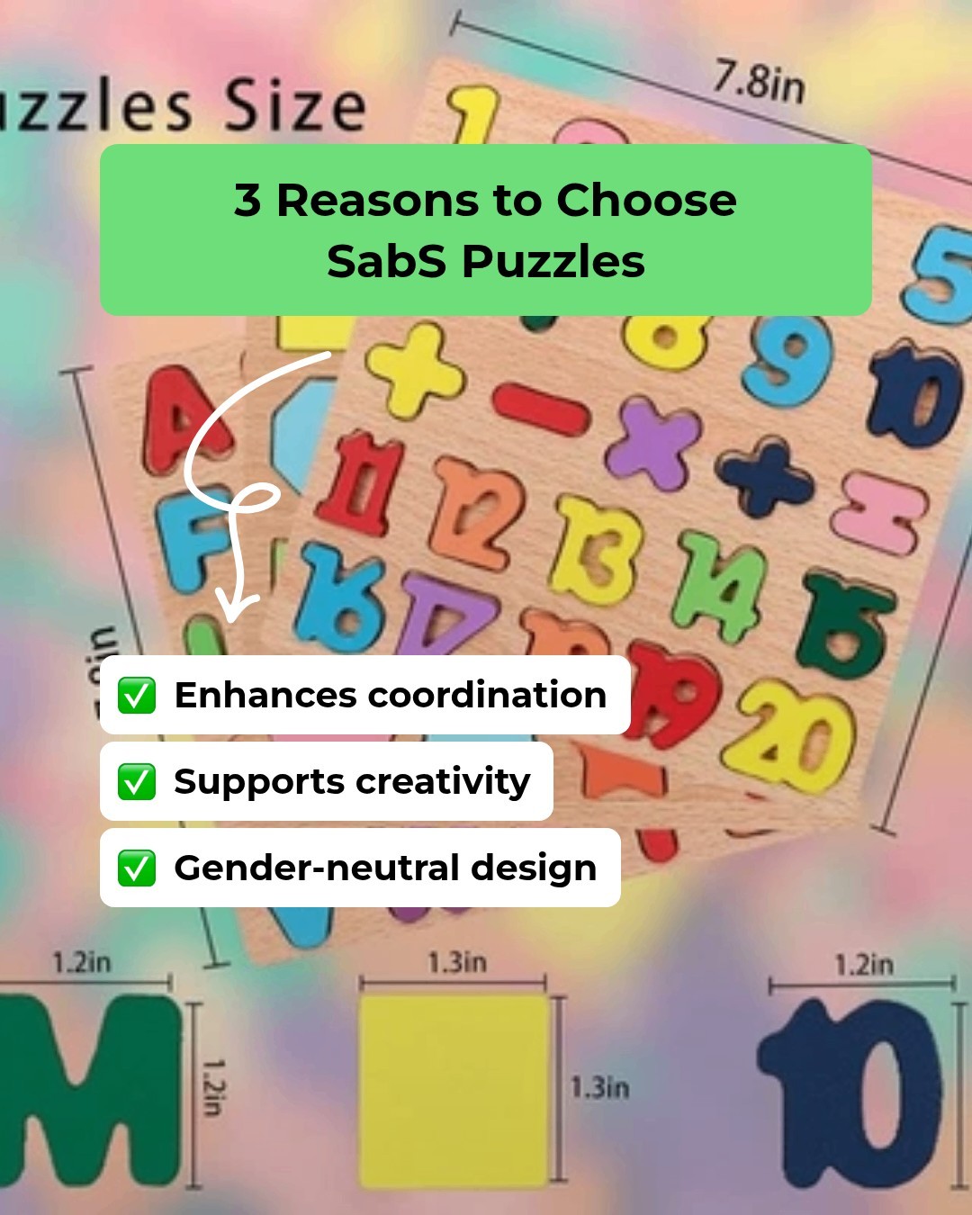 Educational Puzzles for Toddlers, Letters Number Shape Board Montessori Learning