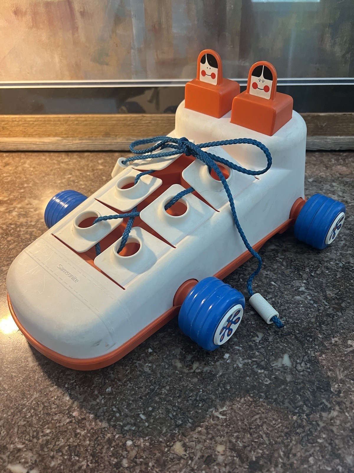 Vintage LACER RACER a shoe car w/ signs to learn shoe tying Including Box