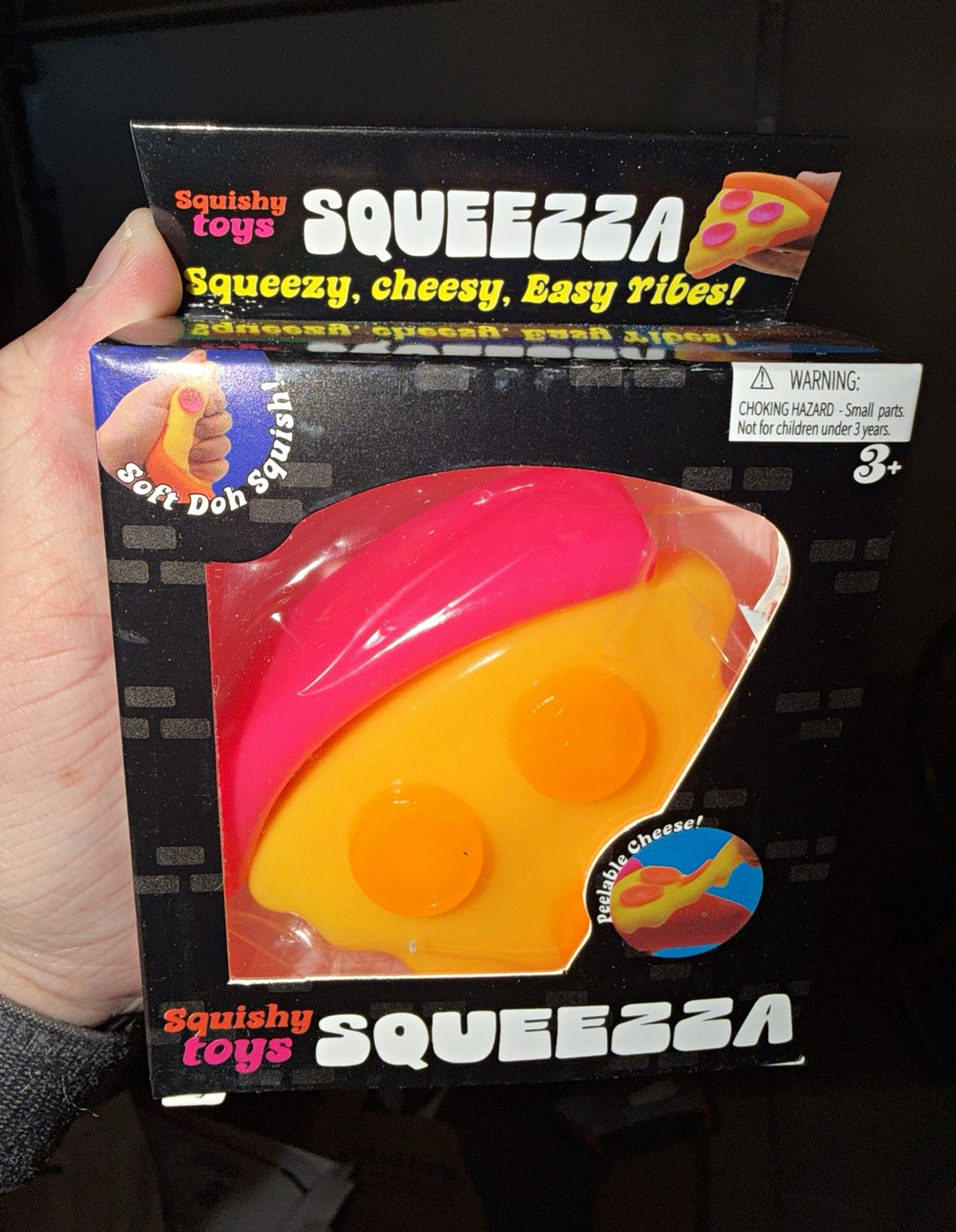 1pc. SQUEEZZA Pizza Slice Tactile Squeeze Toy, Multicolor, pink crust