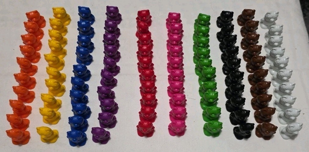 Educational Counting/Colors TEDDY BEAR Plastic Pieces…Primary colors 100 Count