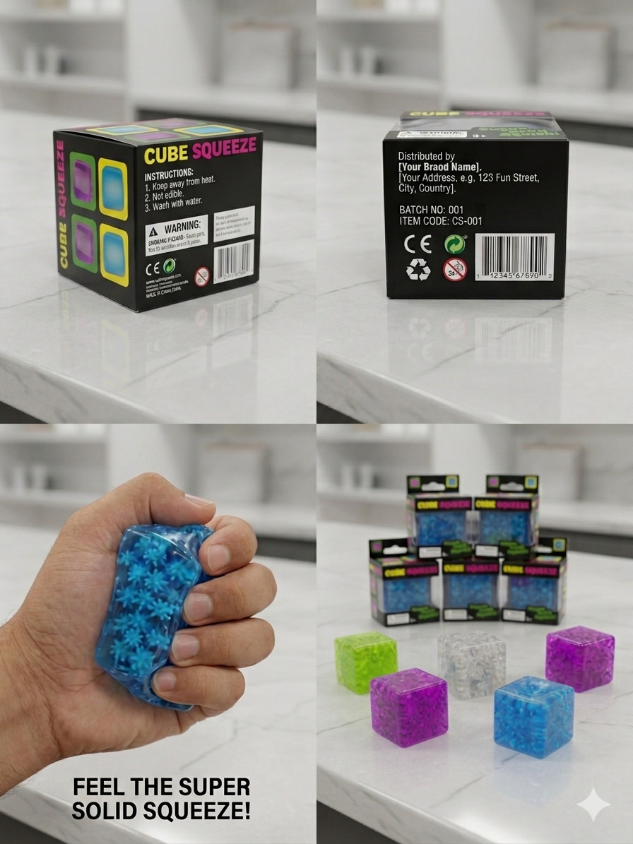 Schylling NeeDoh Nice Cube BLUE Sensory Squeeze Toy with Super Solid Squish