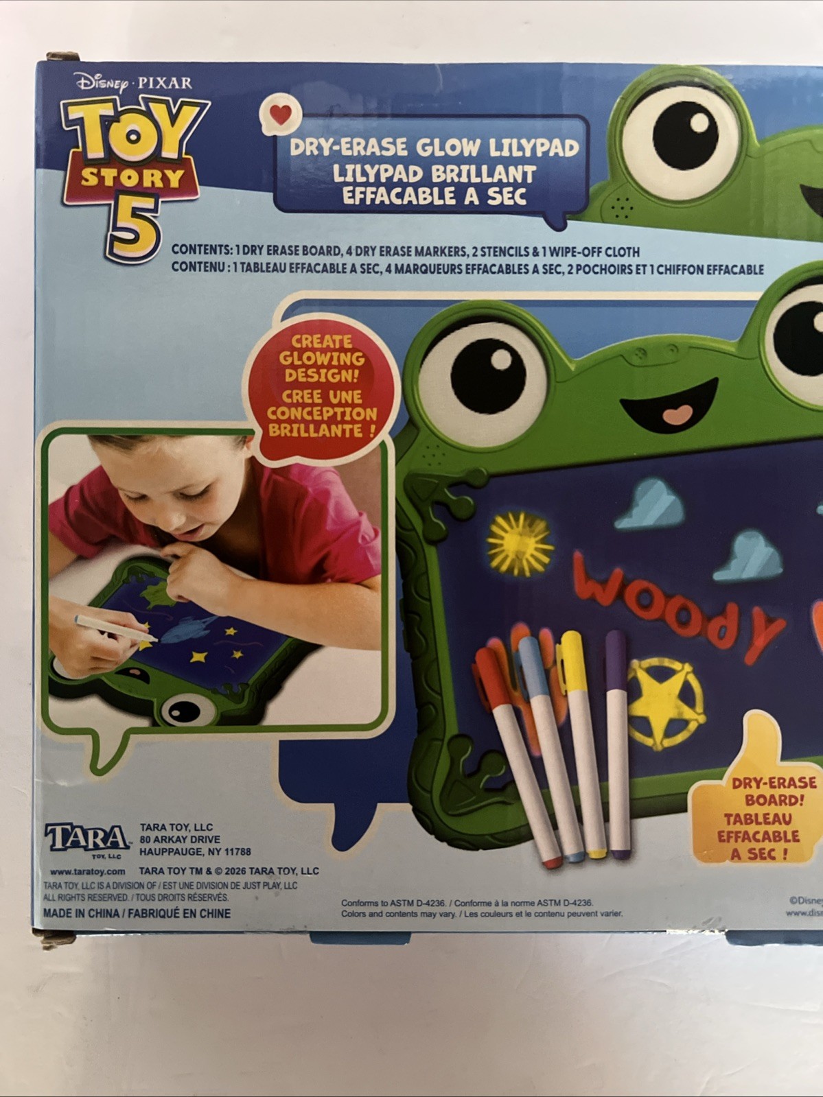 Toy Story 5 Lilypad/Pixar Dry Erase Glow in the Dark Drawing Board, In hand