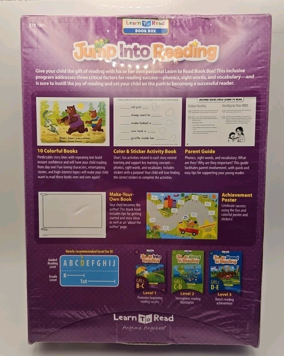 Learn To Read Book Box Jump Ahead In Reading Grade K Level 1 New In Sealed Box