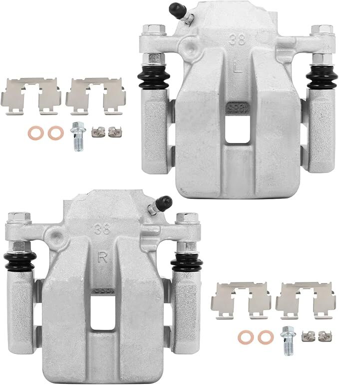 cciyu 19B3193 19B3192 Rear Left & Right Disc Brake Calipers with Bracket For