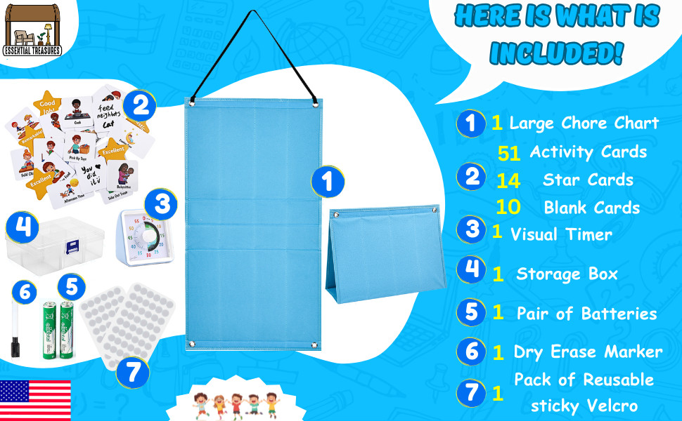 Visual Schedule for Kids with Visual Timer | Reward Chore Chart for Kids Autism
