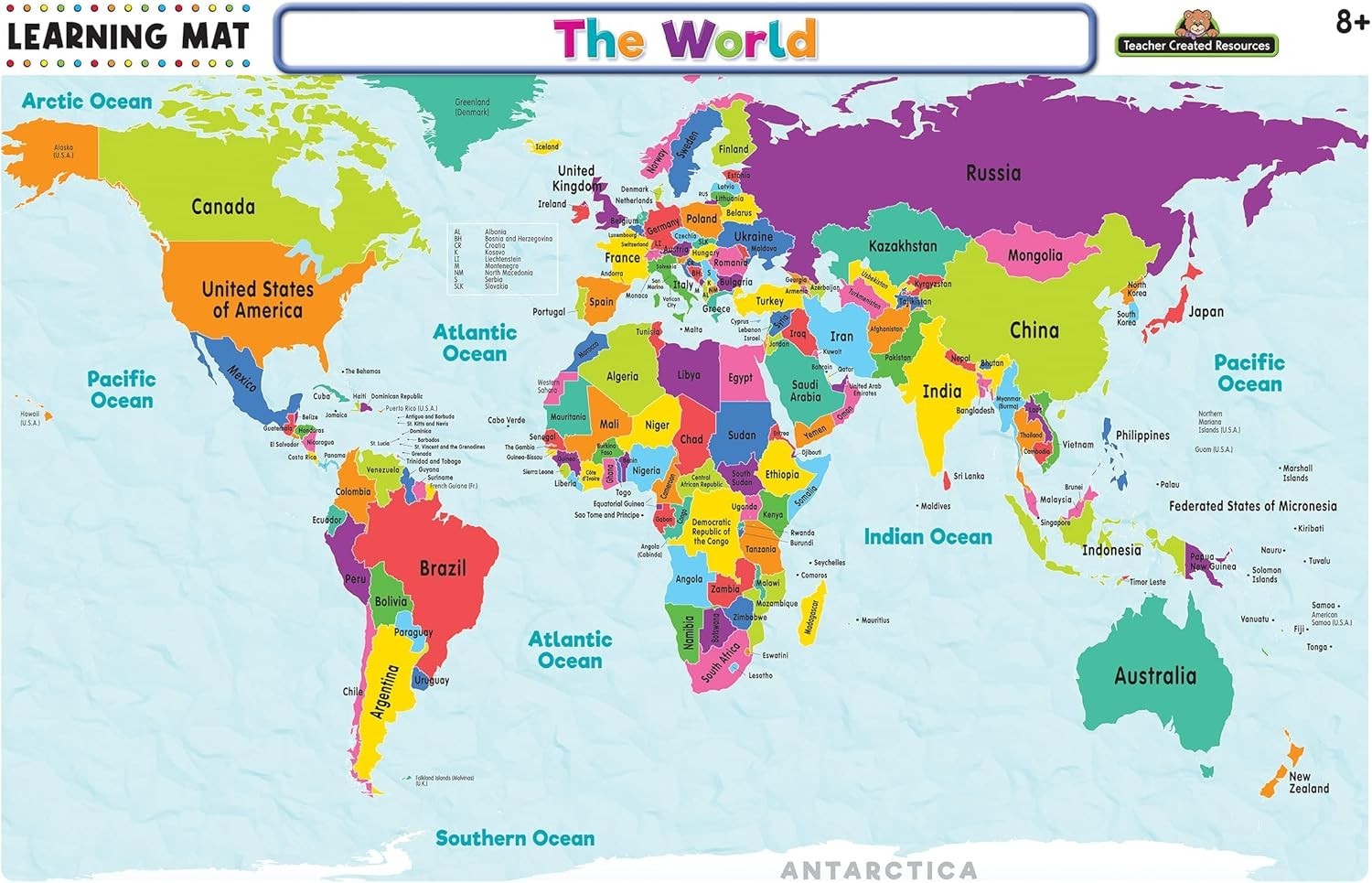 BPA Free Bilingual World Map Learning Mat – Engage & Educate Your Child