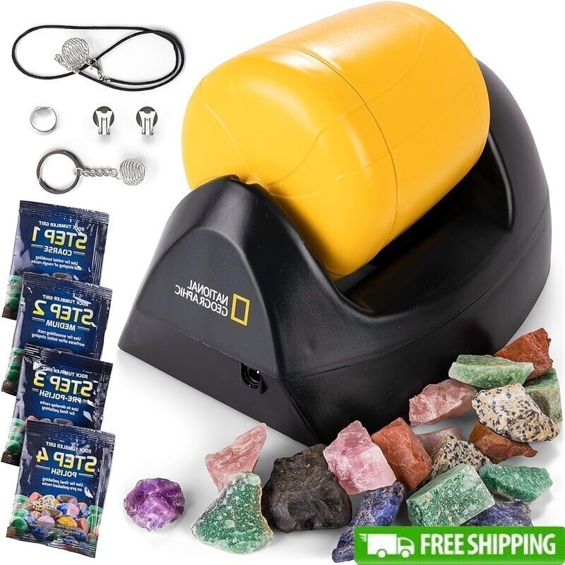 4 Lb Rock Tumbling Kit Durable Polisher STEM Educational Geology Science Kids US