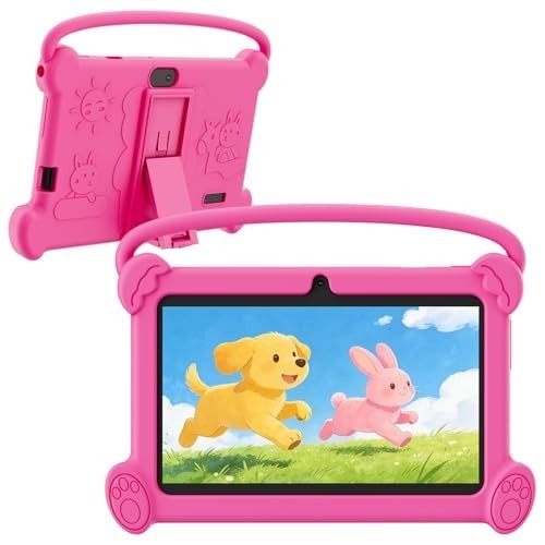 7″ Kids Tablet with Protective Case, 4GB RAM, 32GB Storage, Android, Parental Co