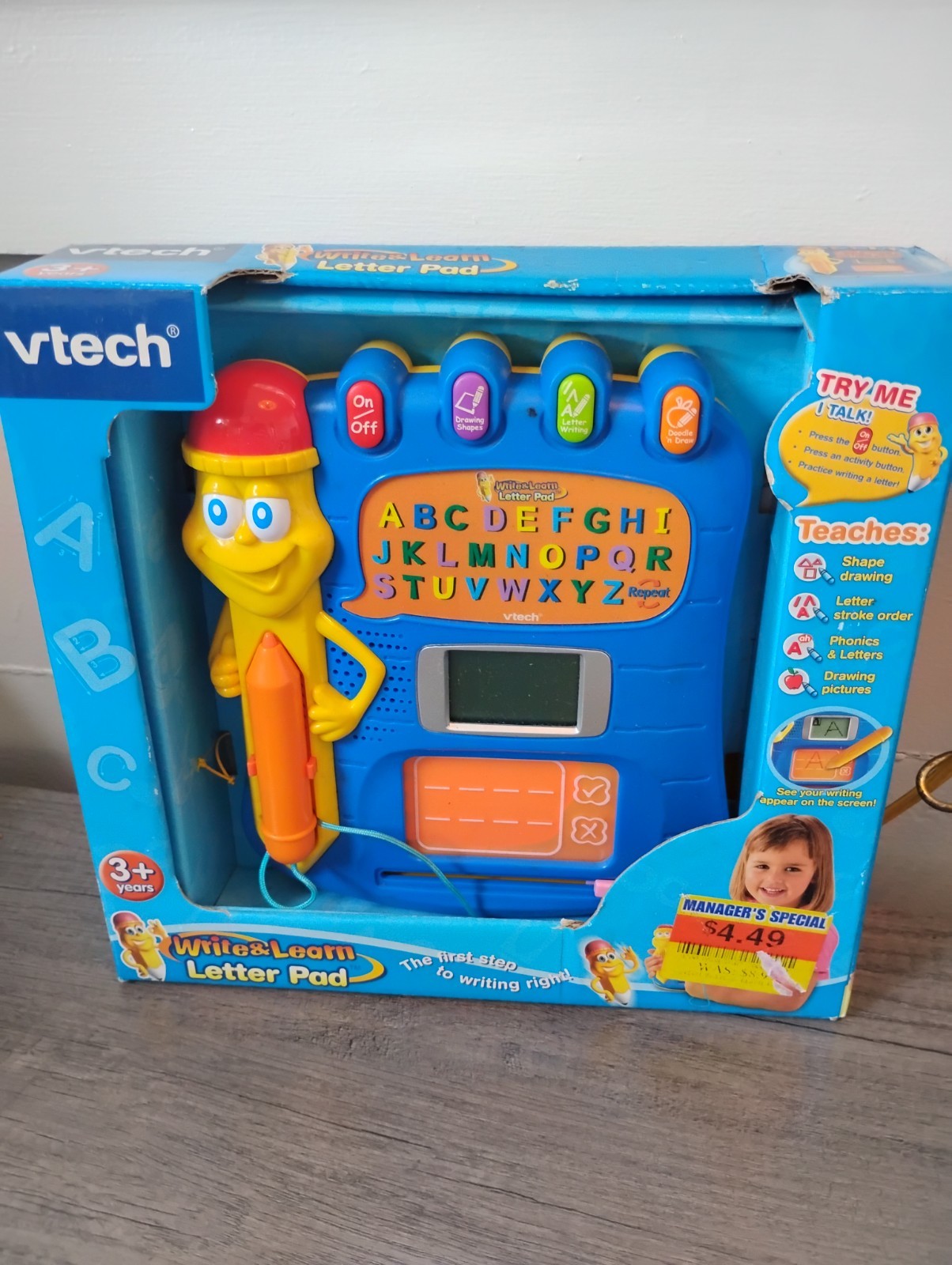 Rare 2005 VTech Write & Learn Letter Pad Electronic Preschool Learning Toy-New