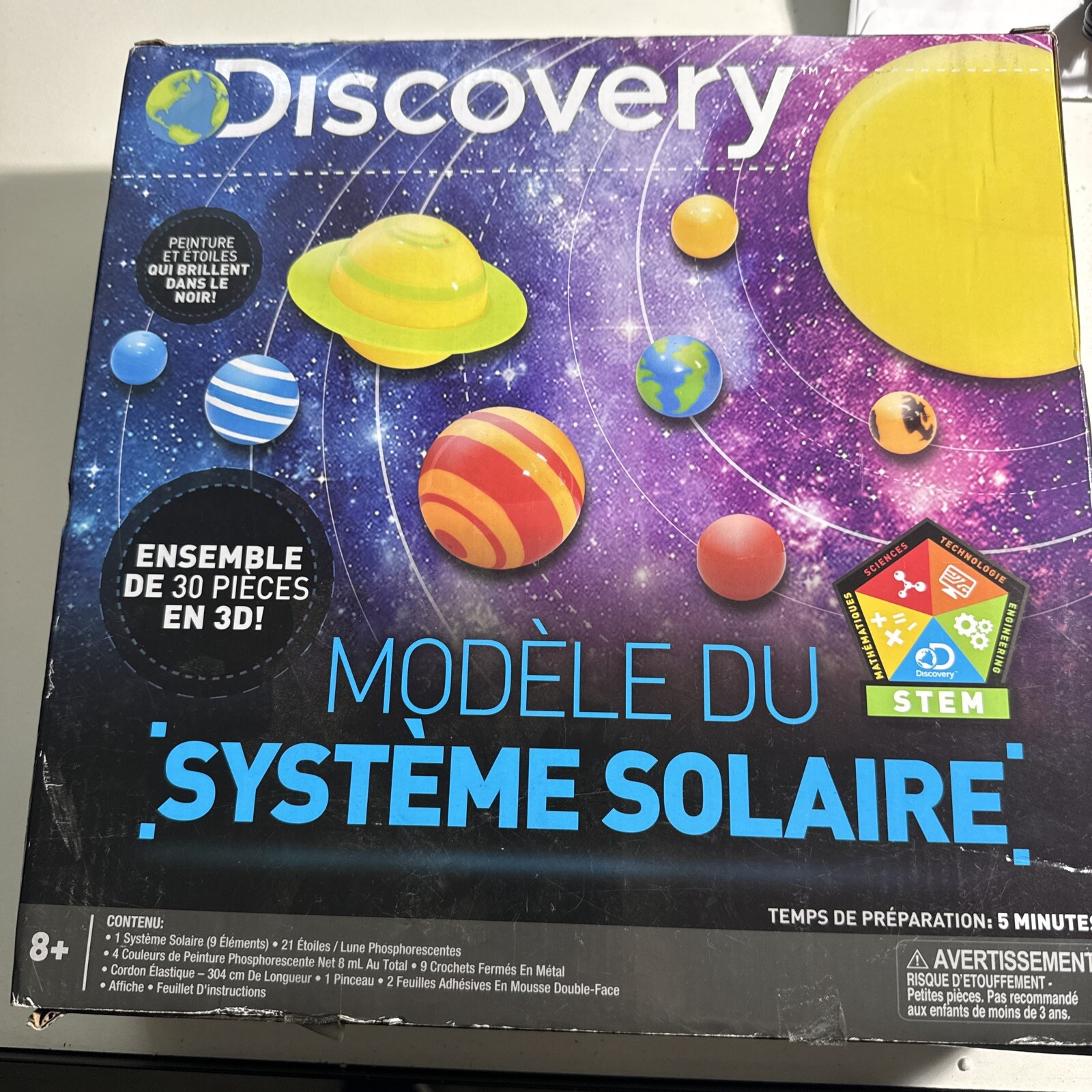 Discovery Channel Kids STEM 3D Glow-in-the-Dark Solar System Model Kit – SEALED