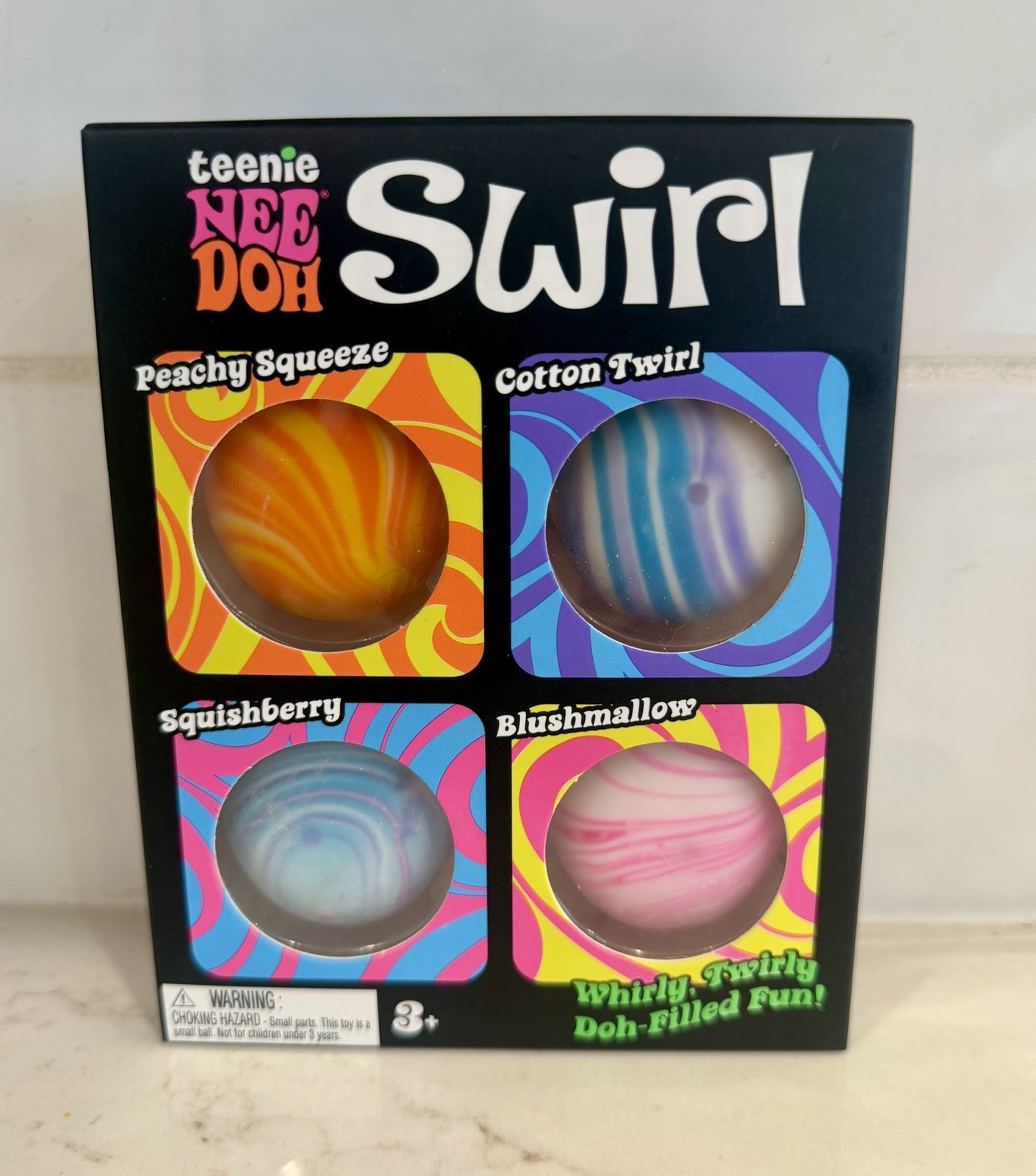 Nee Doh Teenie Swirl Four 4-Pack – Peachy, Cotton, Squish, Blush – Authentic