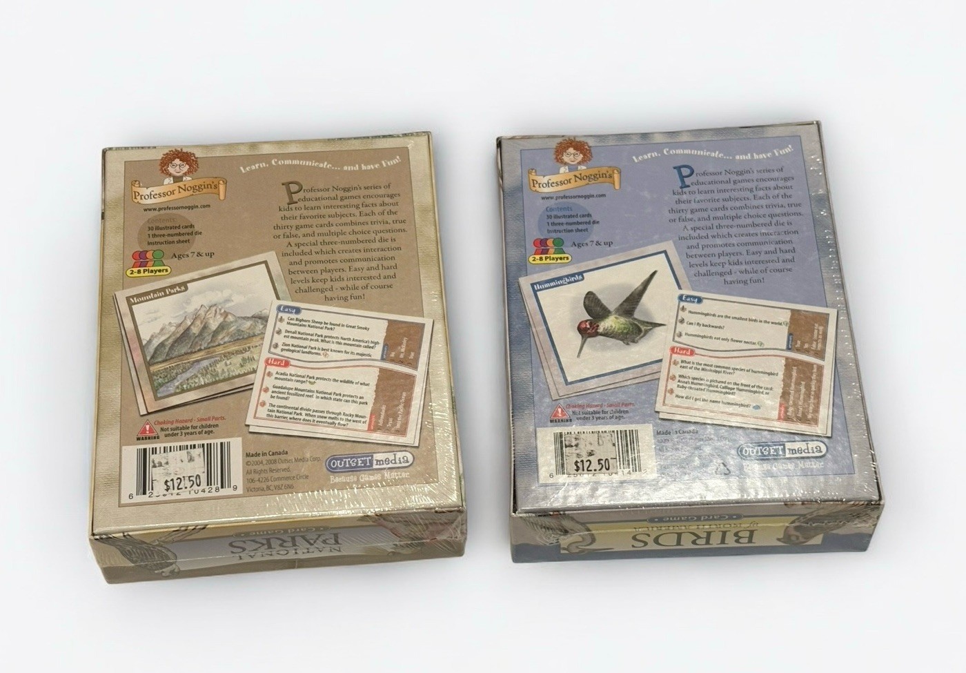NEW Lot of 2 Professor Noggin’s Card Games National Parks & Birds North America