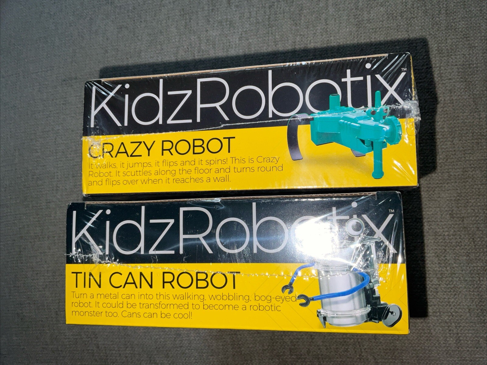 KidzRobotix Crazy Robot & Tin Can Robot Lot Of 2 NIB Ages 8+