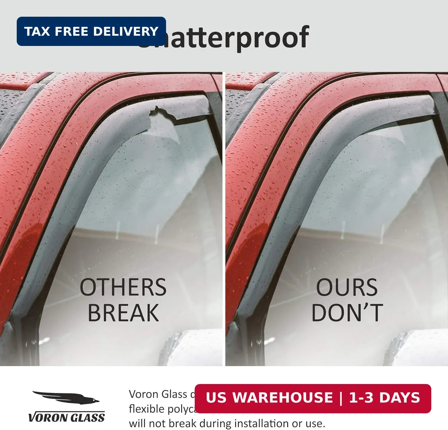 Voron Glass in-Channel Extra Durable Rain Guards for Trucks Chevrolet (Chevy) Si