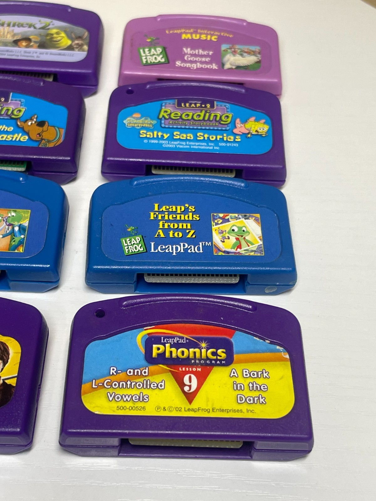 LeapFrog LeapPad Cartridge Lot 12 Pooh Shrek 2 Superman Scooby Spongebob