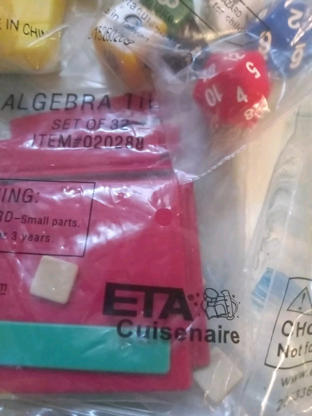 ETA Cuisenaire Math Cubes Lot Of 8 Variety Inc Polyhedral Dice, Algeblocks, More