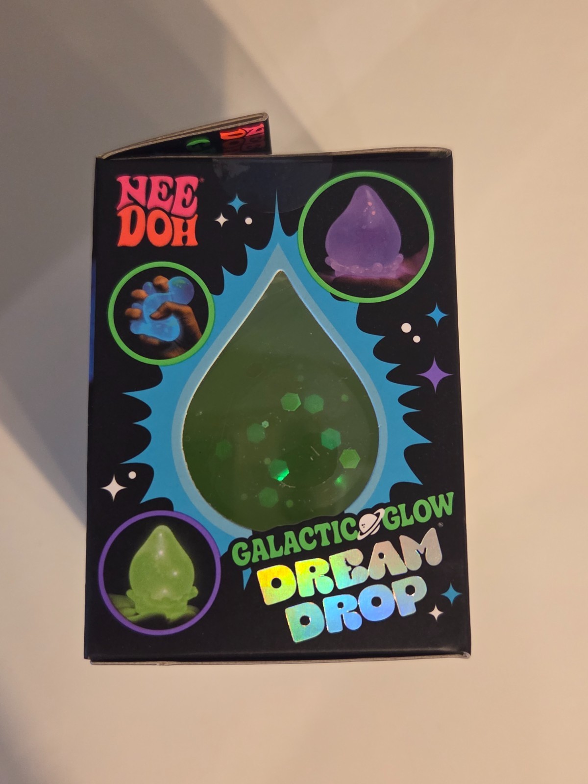 Needoh Nee Doh GREEN Galactic Glow Dream Drop EXTREMELY RARE Glow in the Dark