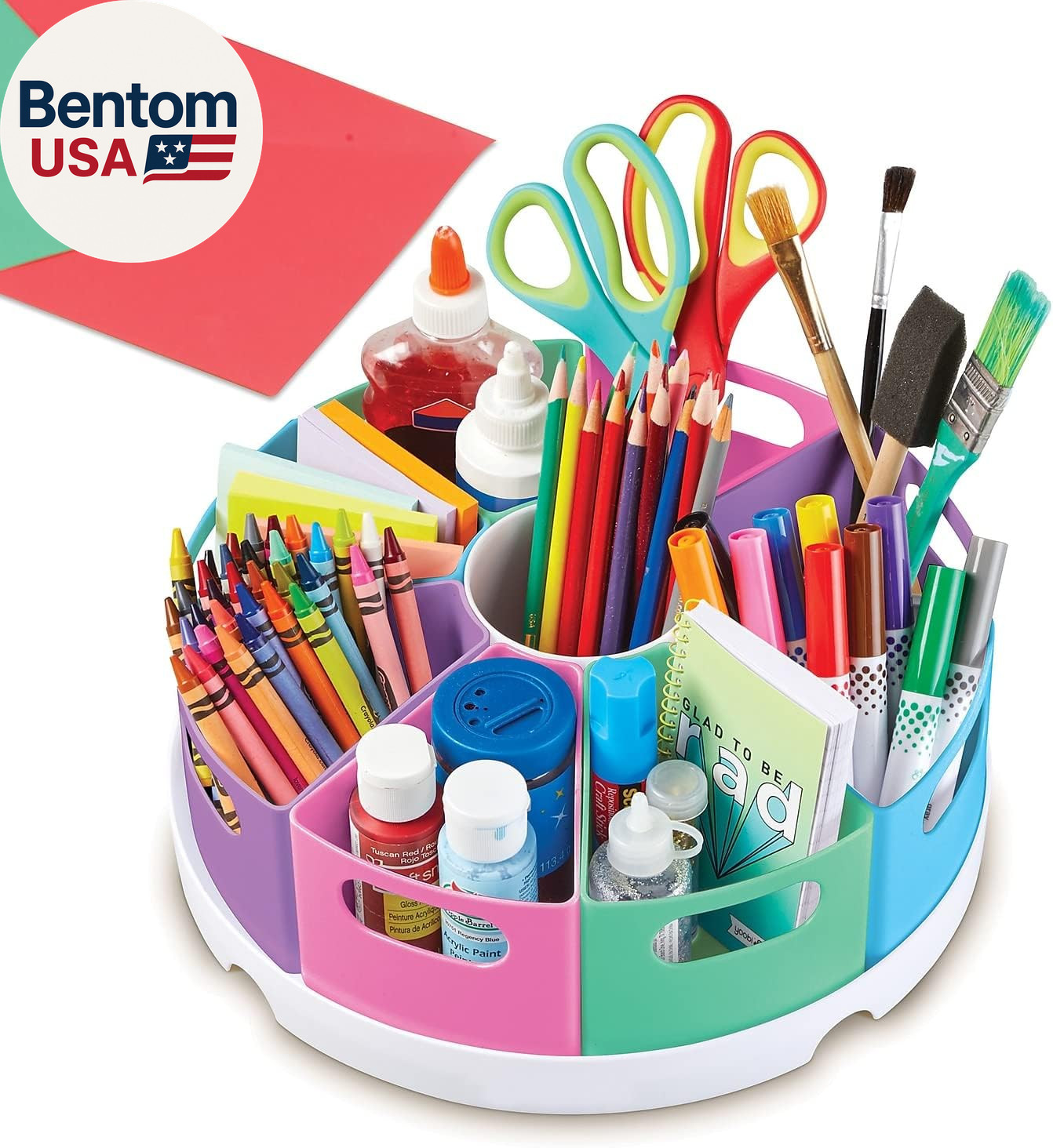 Create-A-Space Storage Center Pastel – Rotating Caddy Organizer for Kids, Art Su