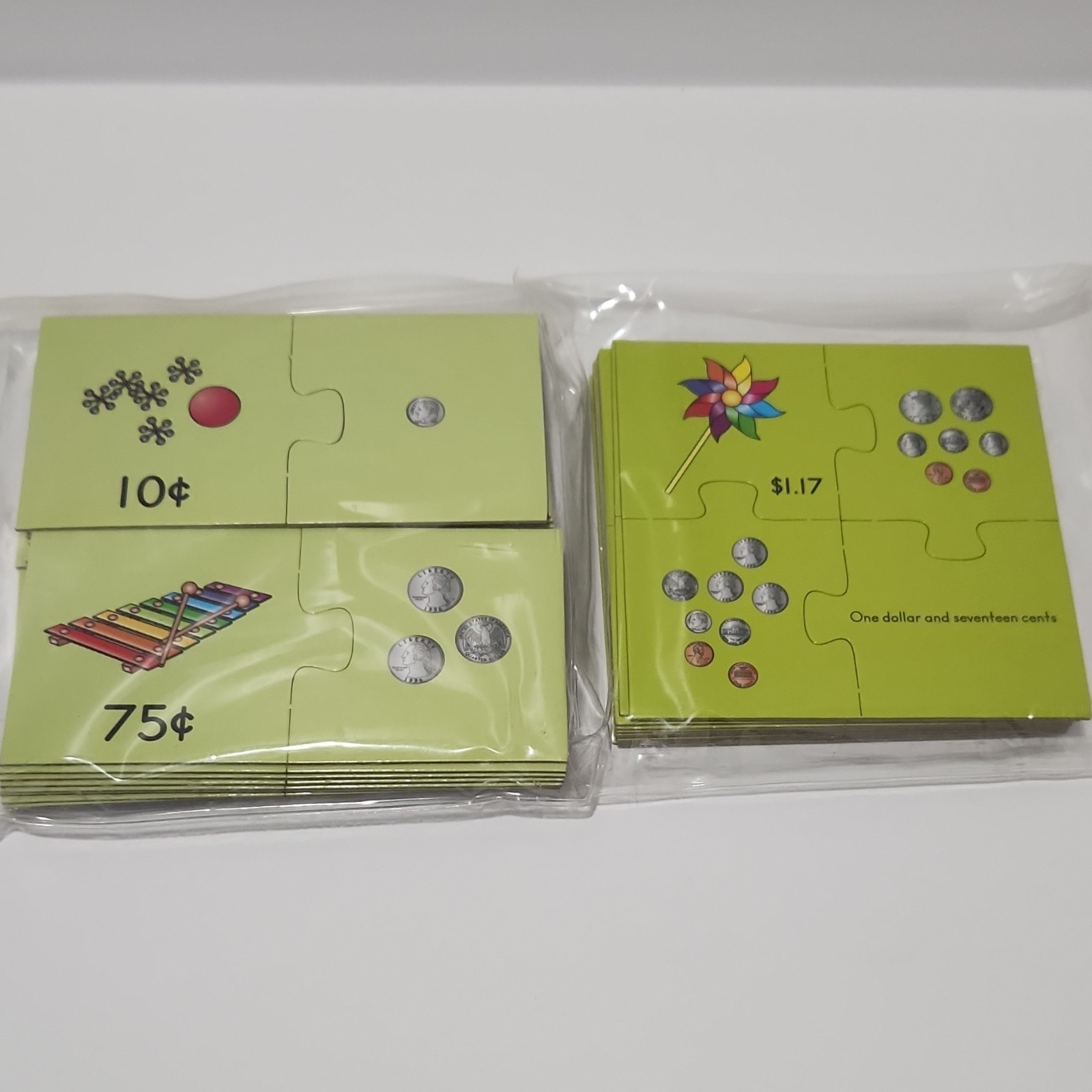 Really Good Stuff Find-a-Pair Number Match Money Puzzles Ages 6-7 165104 165074