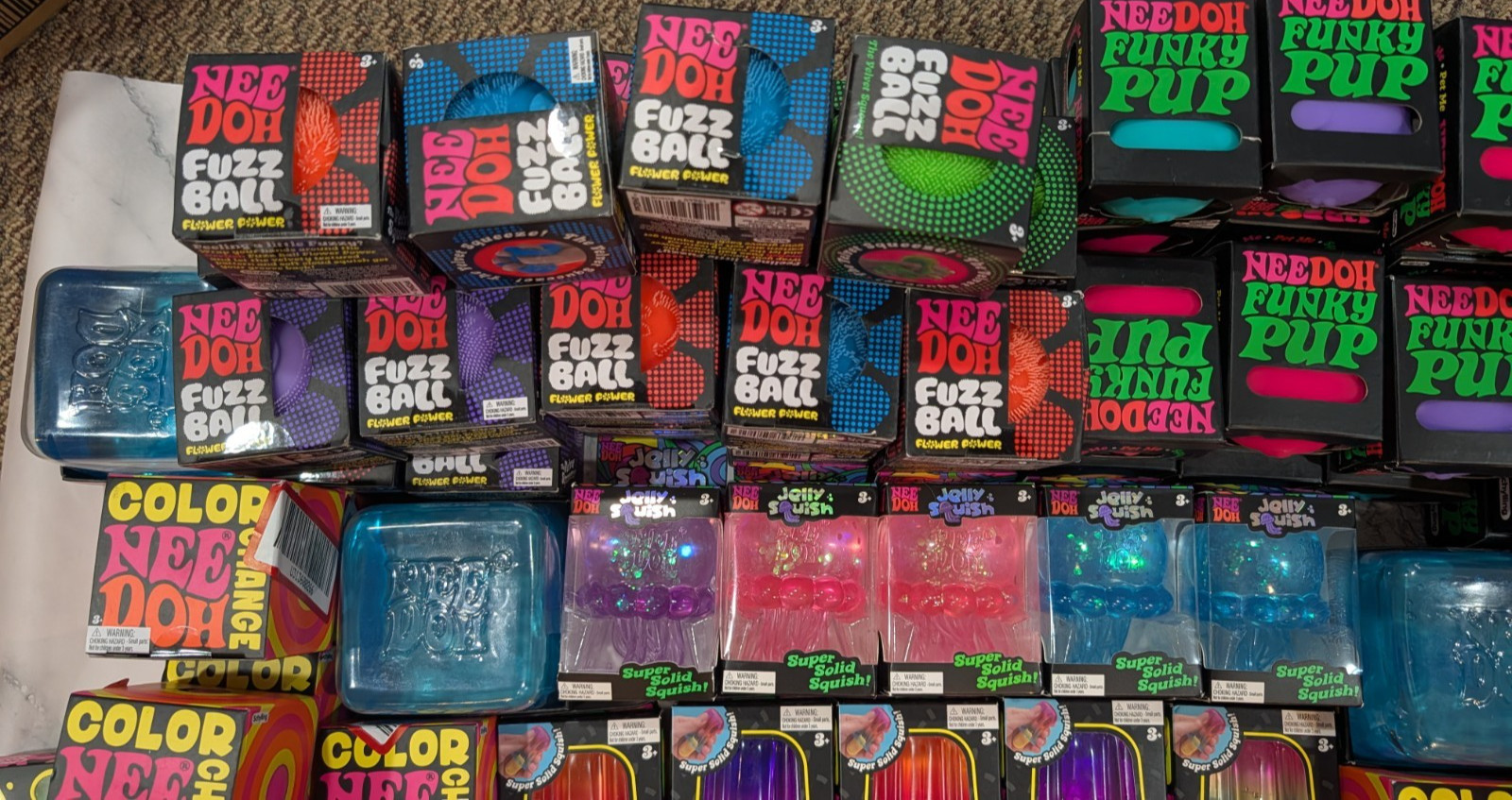 Needoh Lot of 100: Nice-Sicle, Nice Cubes, Groovy Glowman, Jelly Squish, MORE!!