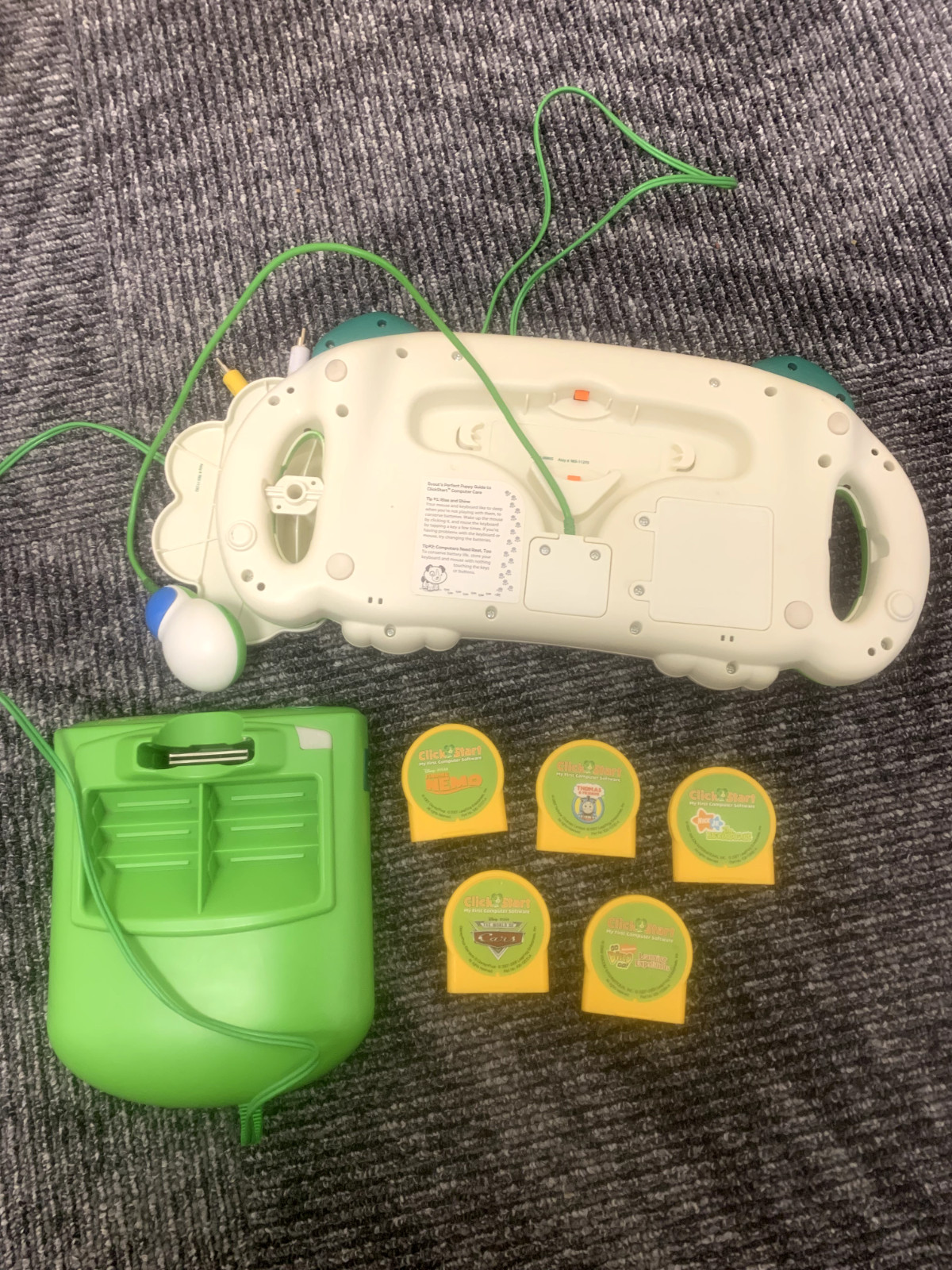 LeapFrog Clickstart My First Computer & Controller Console 5 Game No AC Adapter