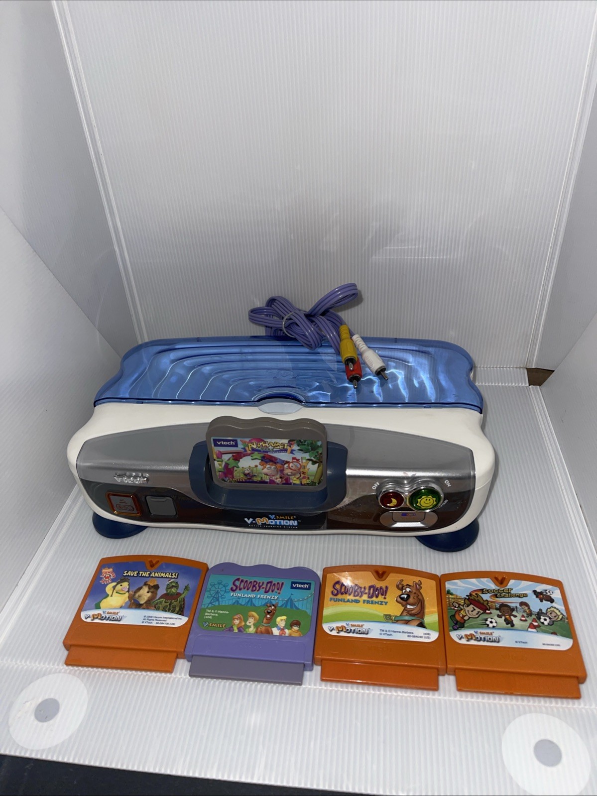 Vtech V.Smile V-Motion Active Learning System Lot -Console & 5 Games Only