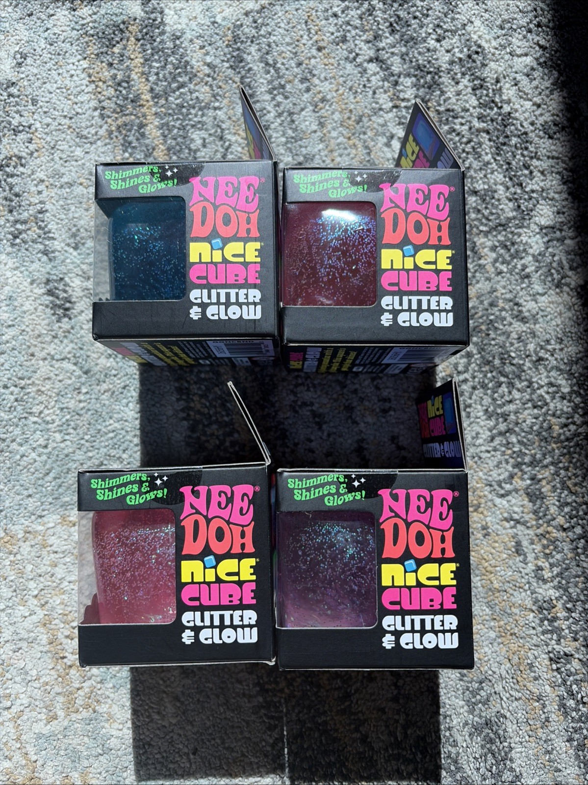 Viral Needoh Pk Glitter & Glow 4 Pk Nice Cube Free Ship New 21/ea