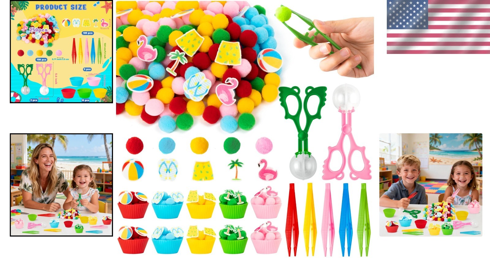 268Pcs Safe Summer Beach Toys – Fine Motor Skill Exploratory Kits for Kids