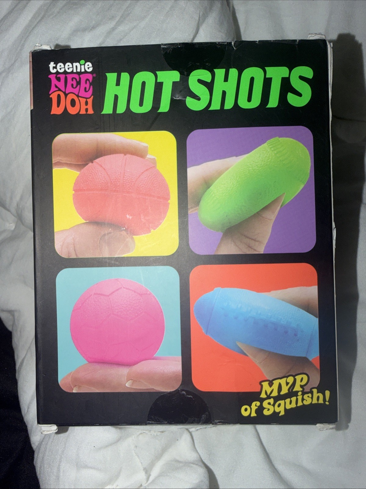 NeeDoh Teenie Hot Shots Squishy 4 Pack Sport Balls Viral NEW
