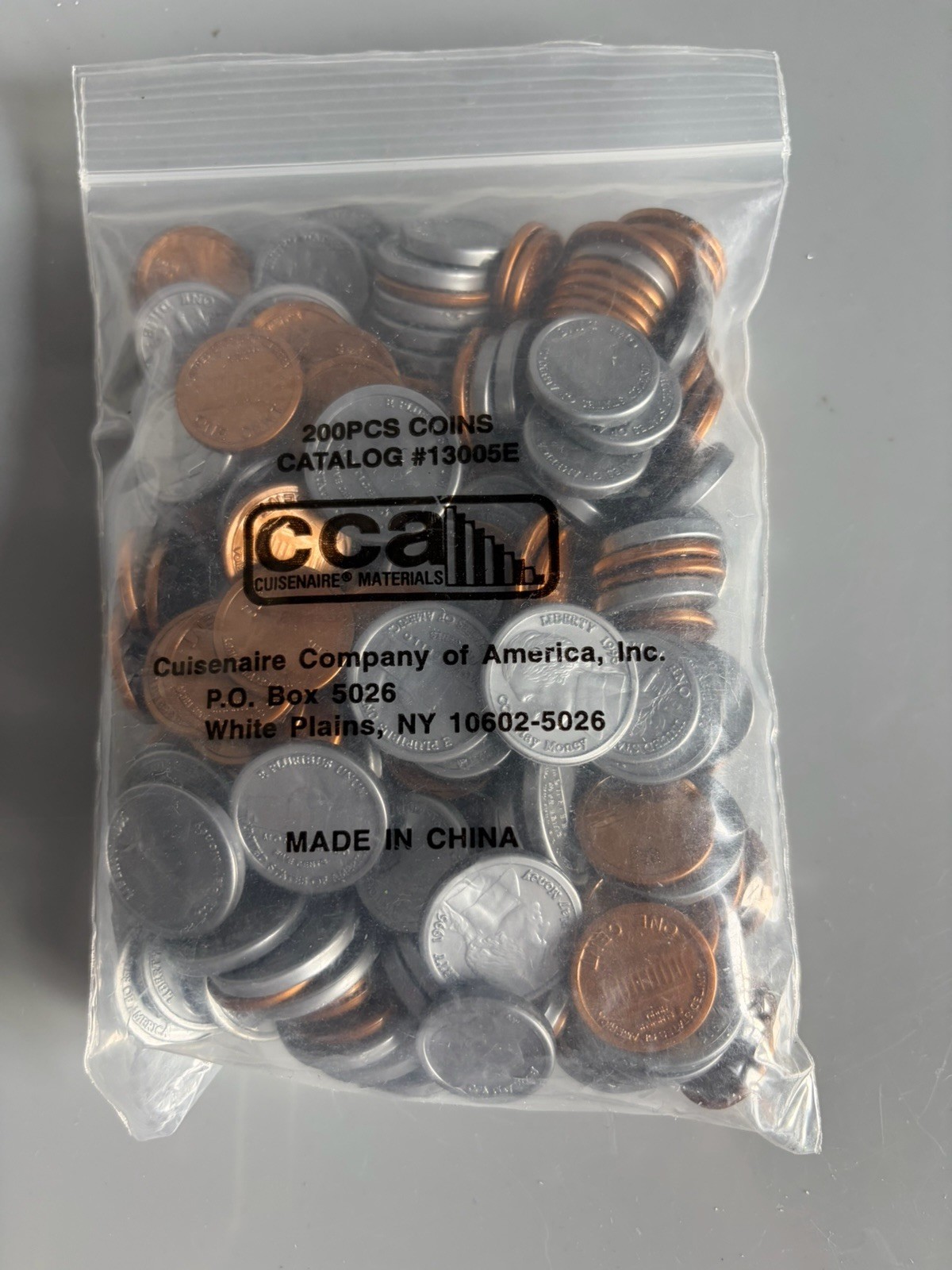 Cca , 200pc Play Money, Plastic Coins Pennies, Nickels, Dimes, Educational Play