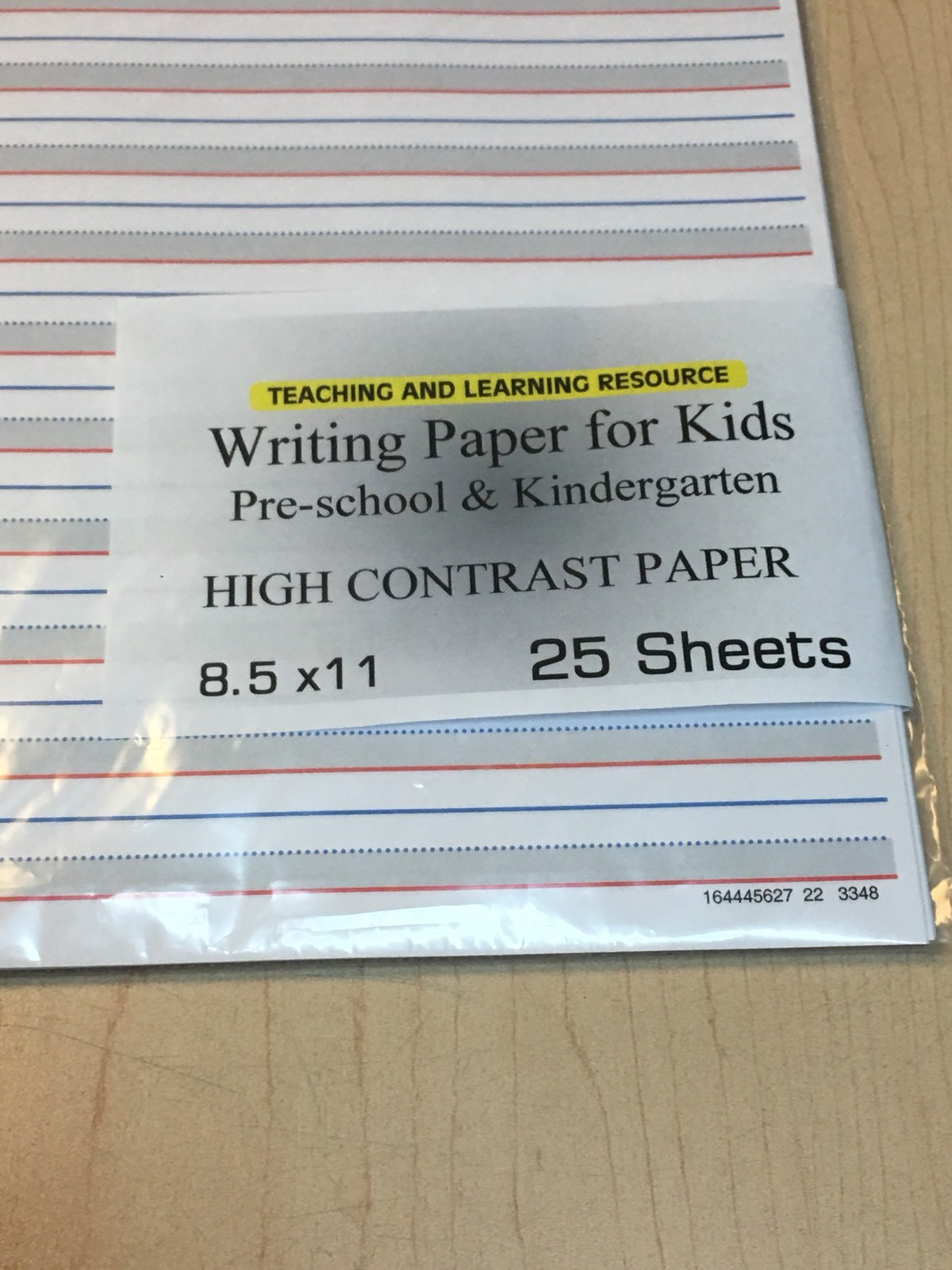 Writing Paper for Kids – High Contrast Paper – 11X 8.5 in, 20lb, 25 sheets