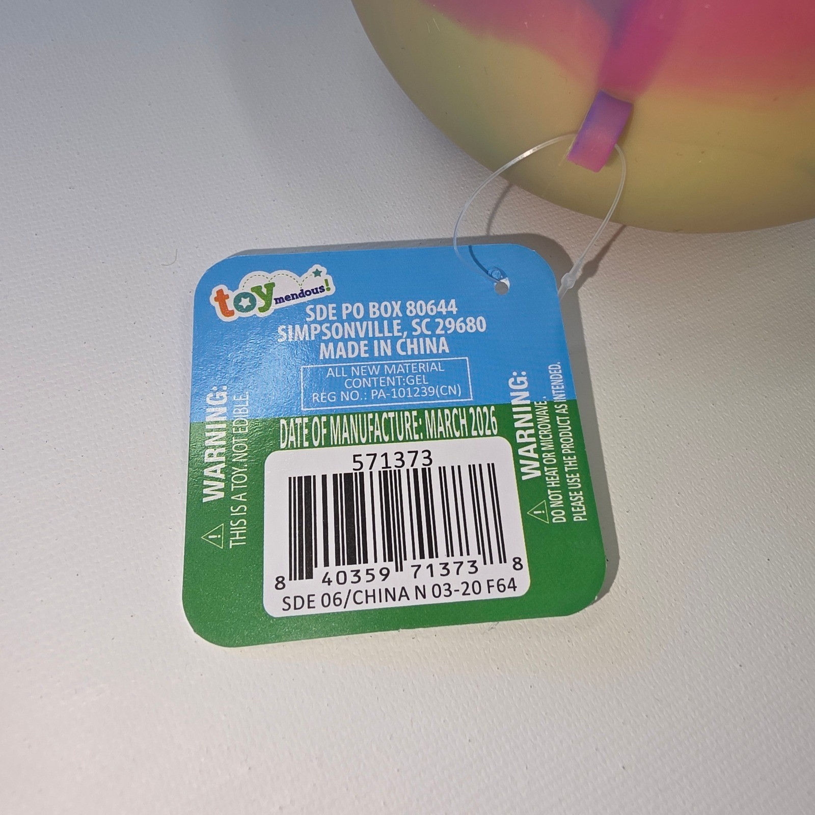 New Squeeezy Rainbow Marble Duck Jumbo Squishy Stress Ball Gel Filled Toy