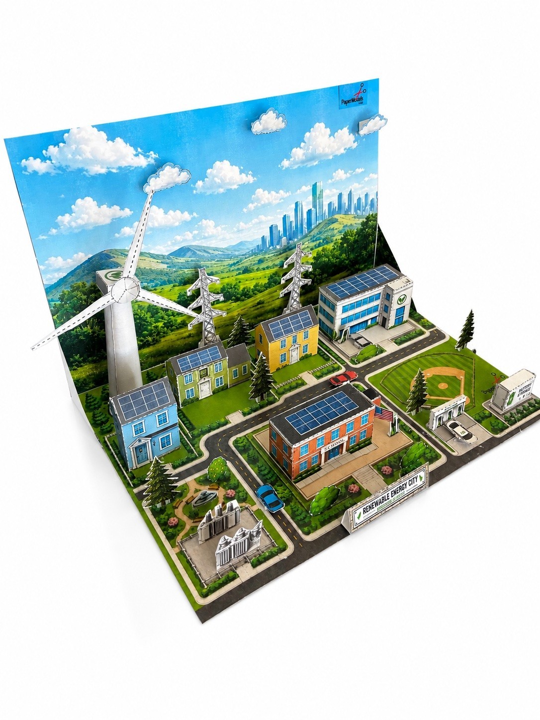 Renewable Energy City Paper Models – Series – paper model kits school projects
