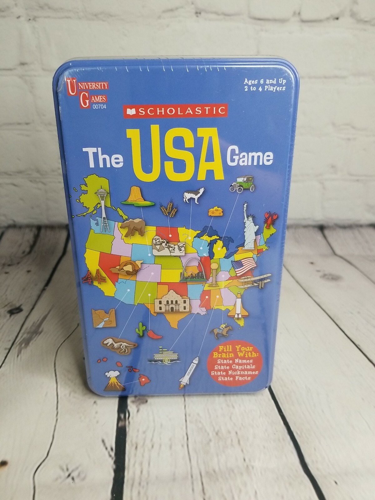 Scholastic The USA Game New In Tin University Games Educational Learn The States