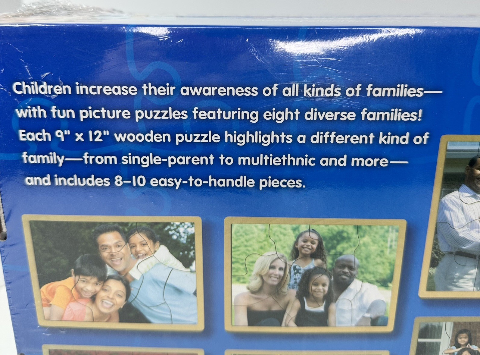 Lakeshore All Kinds of Families 8 wooden Picture Puzzles~Multicultural~SEALED