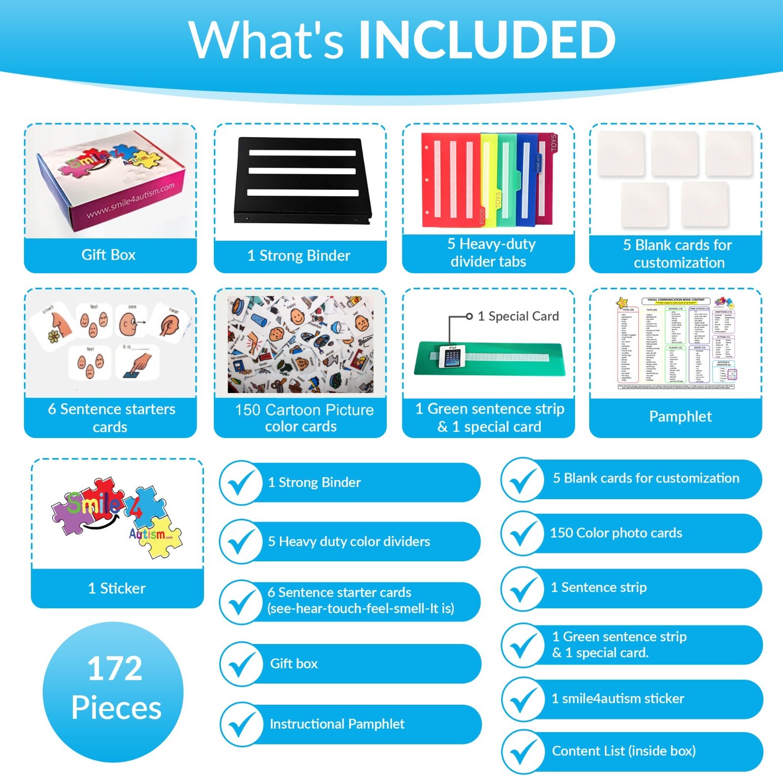 152 Laminate cartoon visual Cards Communication Book, Autism ASD ADHD Apraxia