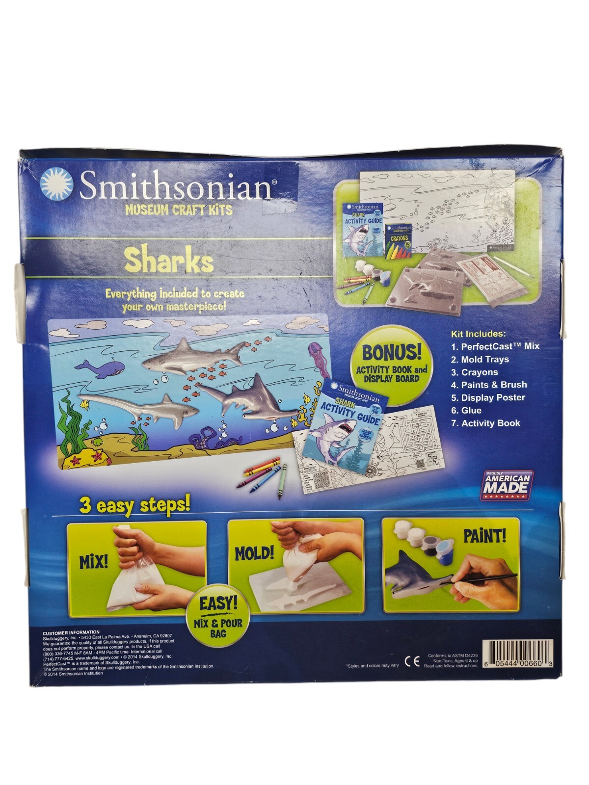 Smithsonian Museum Craft Kit – Sharks! Everything Included Ages 6+ New