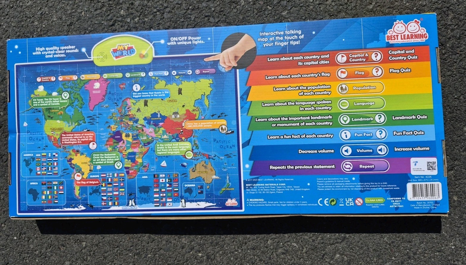 LEARNING i-Poster My World – Interactive Talking World Map for Kids Ages 5-12