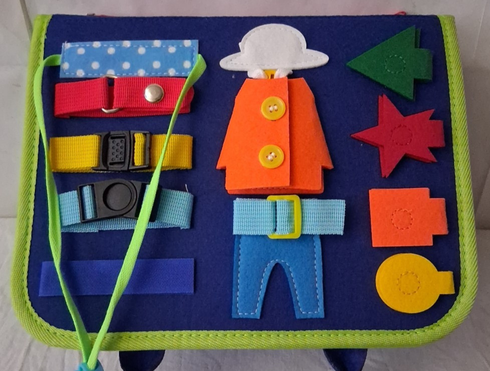 Toddlers Alphabet Board with Busy Book Carry Case Toy Age 3+ Learn Skills