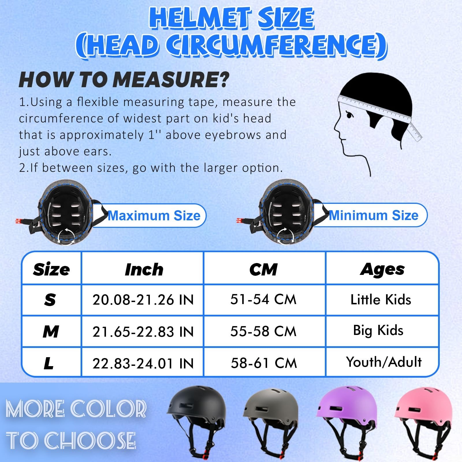 Adjustable Kids Bike Helmet for Boys Girls Youth, Kids Protective Helmets for…