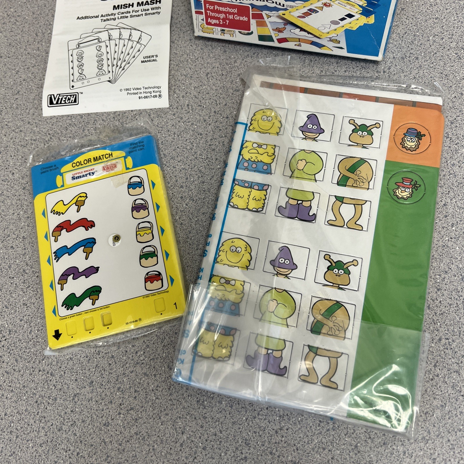 Vintage 90s Vtech Electronic Talking Little Smart Smarty Robot Activity Cards