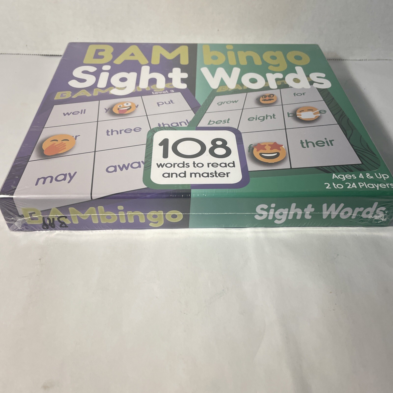 BAM Bingo Sight Words Game, Ages 5+, 2+ Players 108 Vocabulary Words Sealed