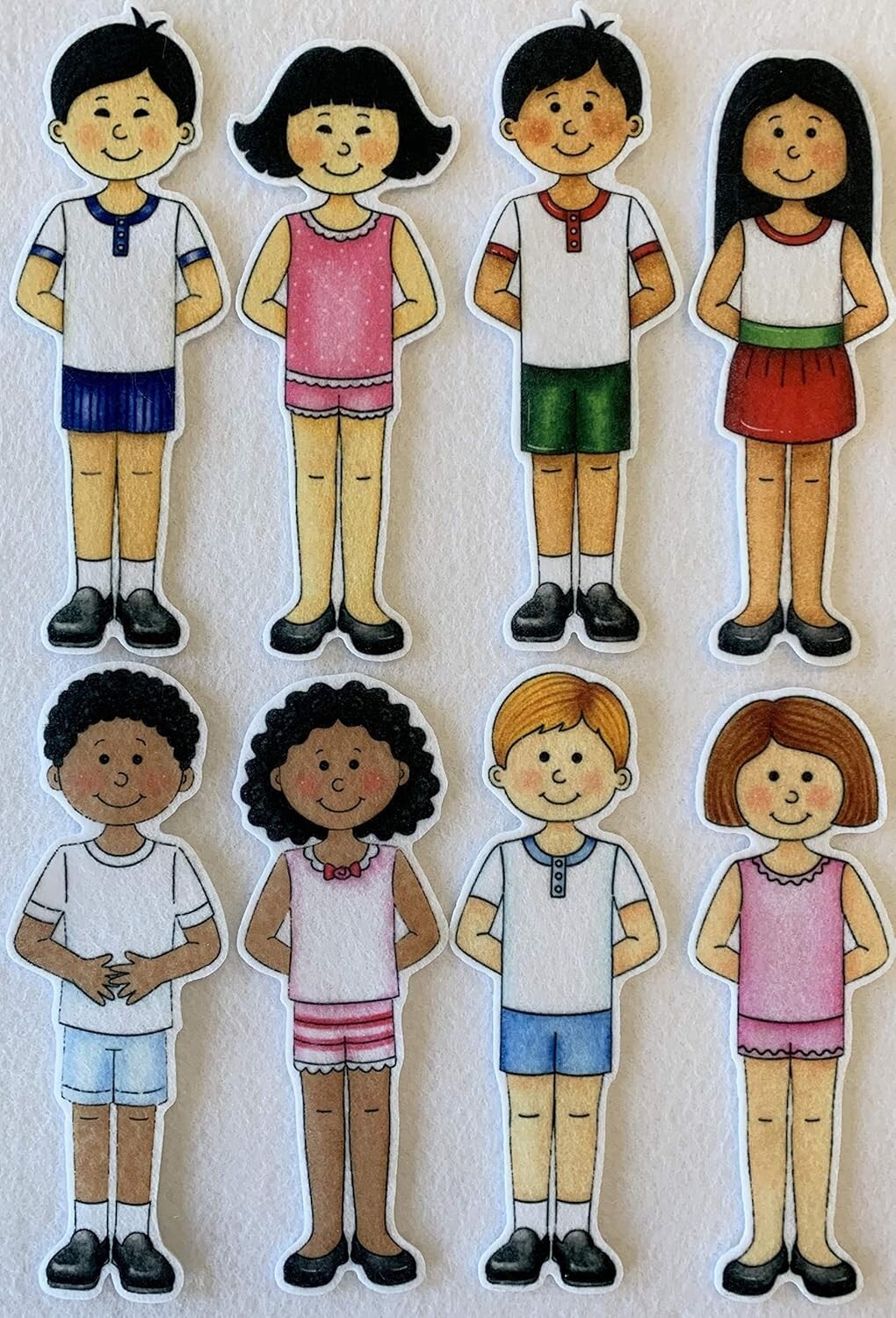 8 Dress up Felt Dolls Clothes accessories Felt Figures Flannel Board Story paper