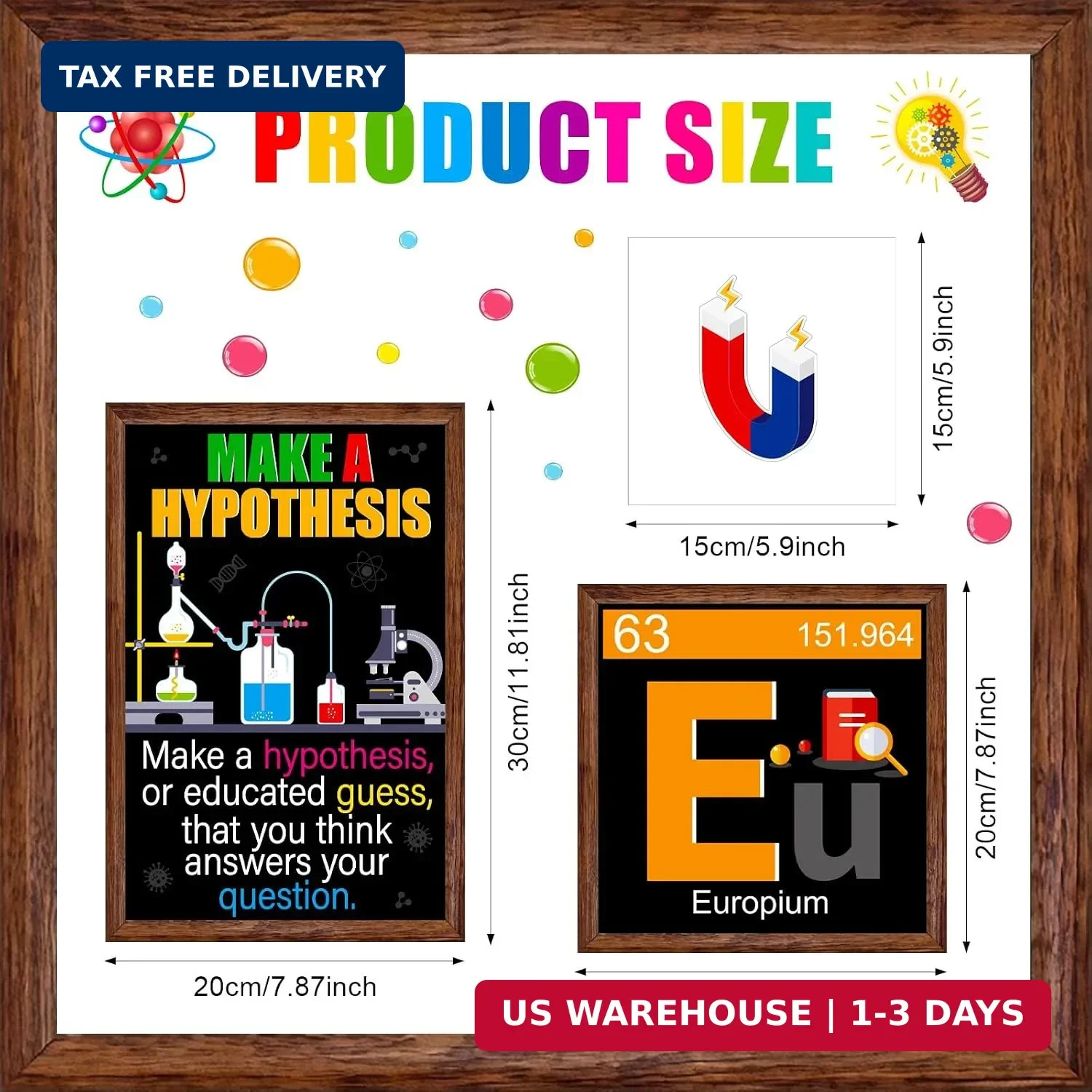Zonon 27 Pieces Science Bulletin Board Set Laminated Scientist Posters Classroom
