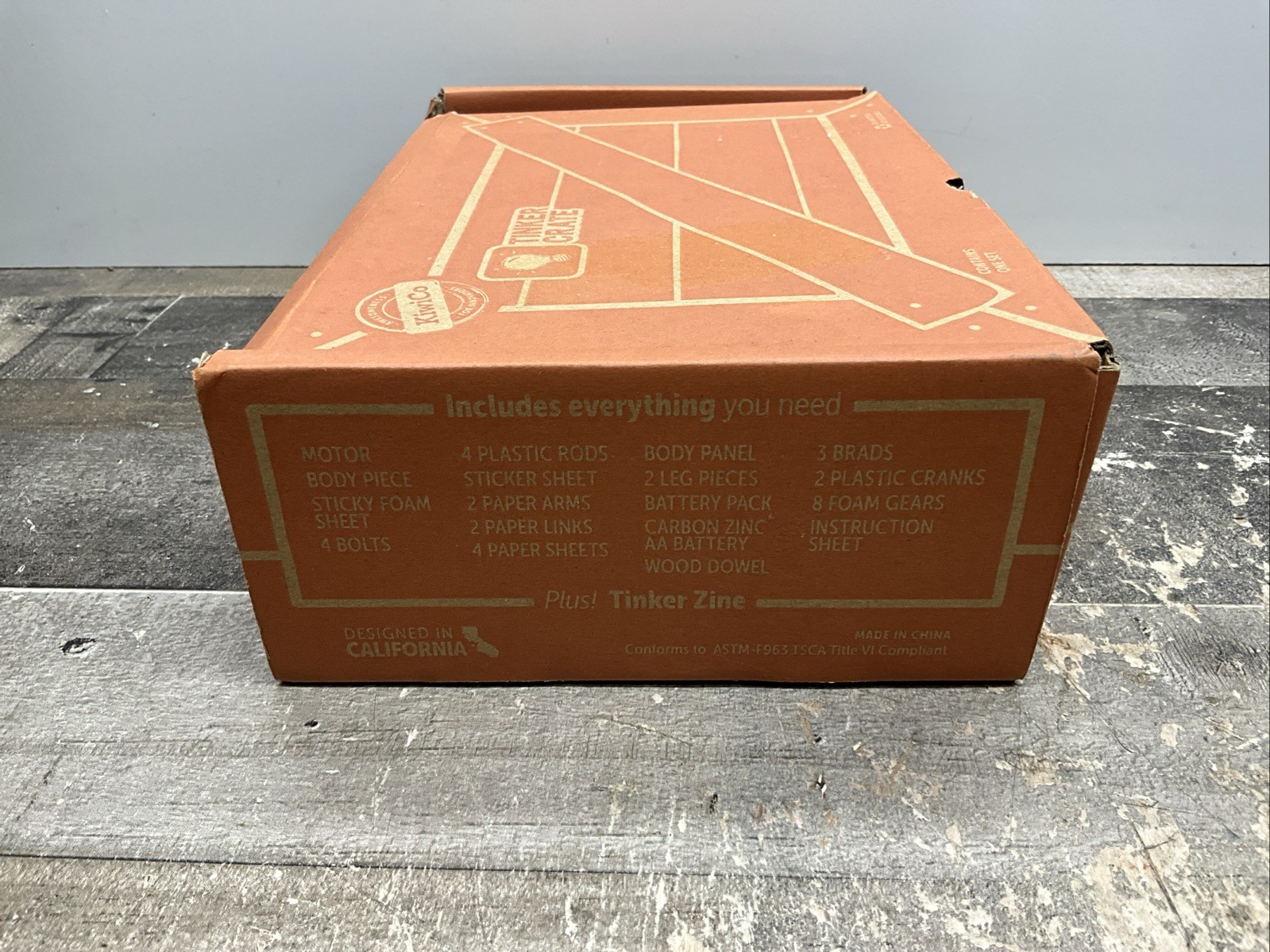 KIWICO TINKER CRATE WALKING ROBOT STEM BUILT KIT F1480-TWLK AGES 9+ NEW OPEN BOX