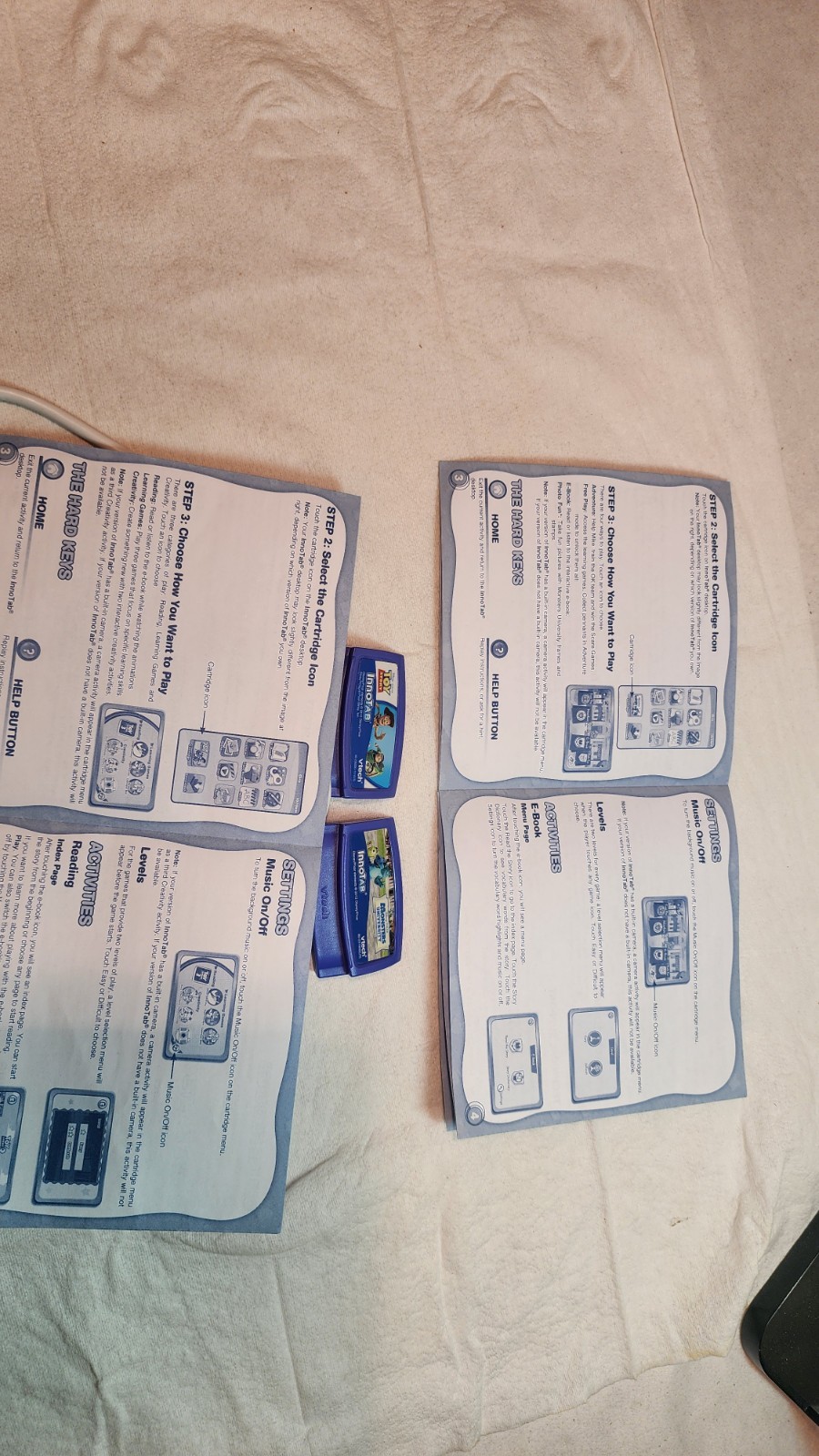 Lot Of 2 Vtech Innotab Games Toy Story and Monsters University, Untested, Cable