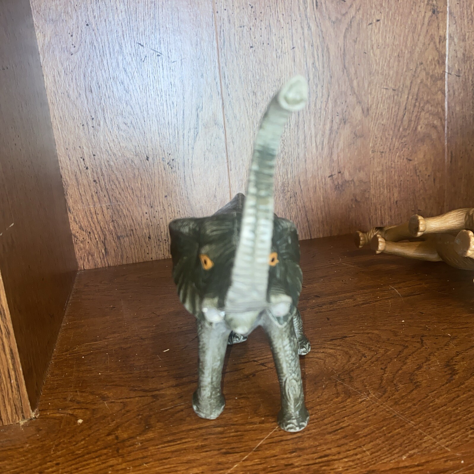 Vintage 1987 Elephant Toy Animal Figure Hard Rubber Made In China 9.5″ Long