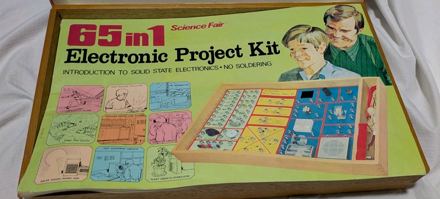 Vintage 1972 65 in 1 Science Fair Electronics Project Kit Cat. No. 28-250