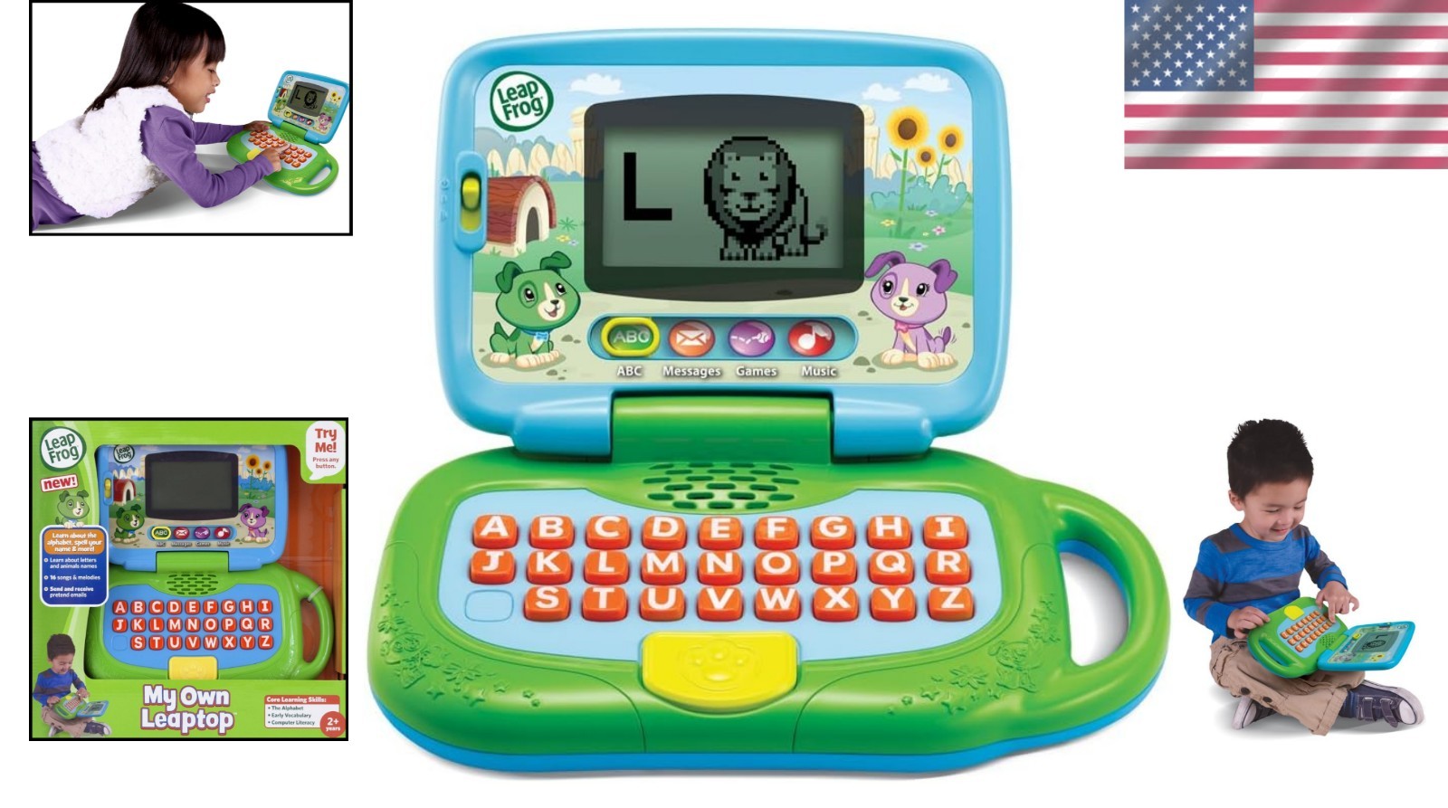 LeapFrog My Own Leaptop in Green – 4 Learning Modes for Early Vocabulary